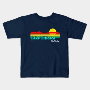 Funny - Lake Titicaca, Boliva (80's vintage look) Kids T-Shirt